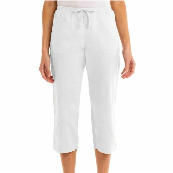 Fresh Produce TopStitch Sheeting White Cotton Capri Pants Size 2X - Picture 10 of 10